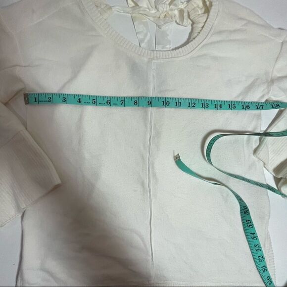 Anthropologie Saturday Sunday white top with ribbon and keyhole at nape size XS - Picture 8 of 8